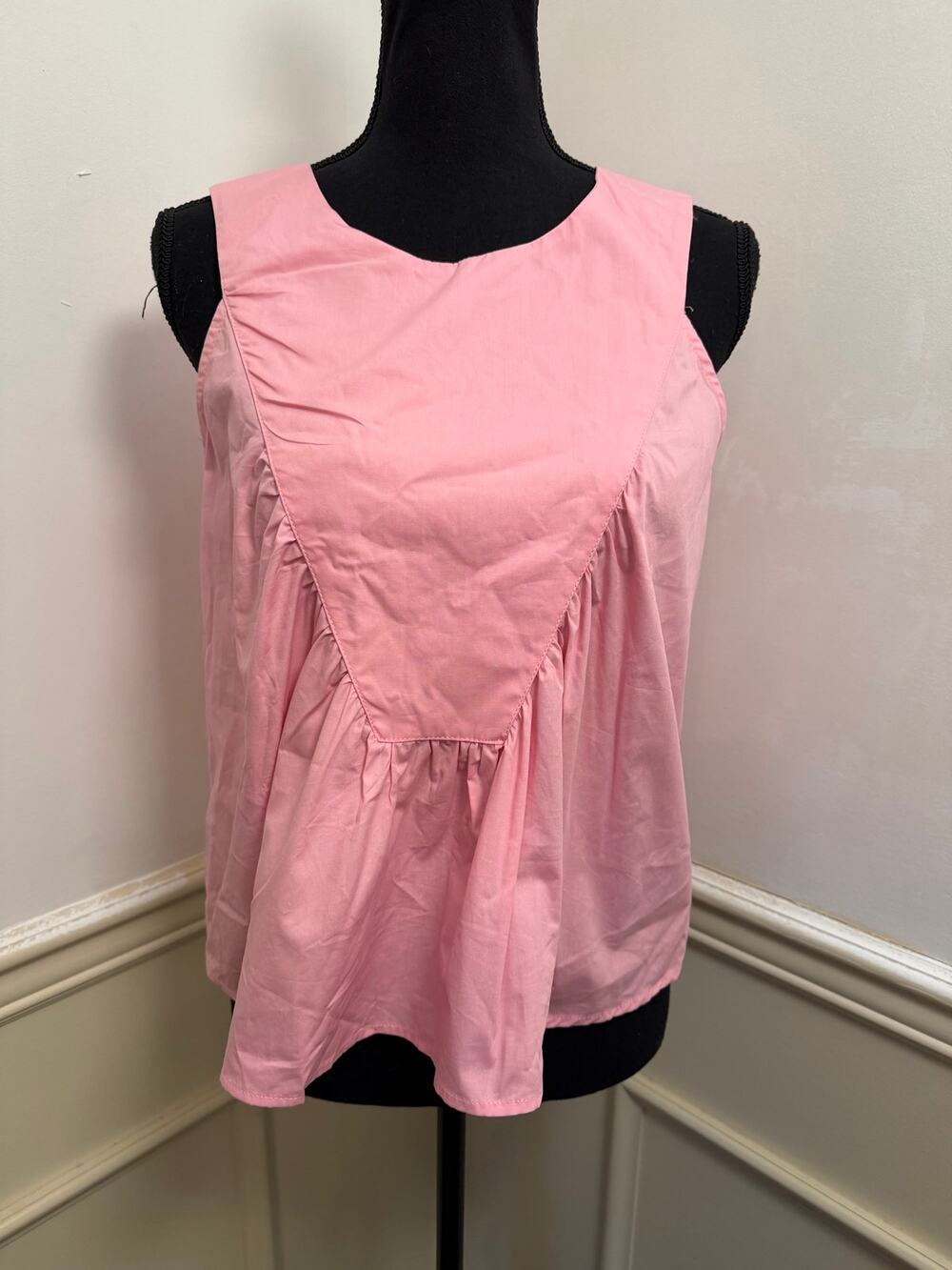 NWT She + Sky Bubblegum Pink Cotton Sleeveless Swing Top Barbie Coquette Boho